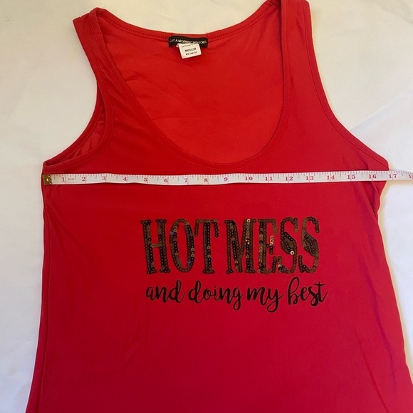 Not a morning person size medium “Hot mess and doing my best” tank top - Picture 6 of 11